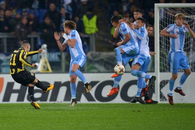 il gol di Bryan Linssen Vitesse. Goal celebration. Roma 23-11-2017 Stadio Olimpico Europa League 2017 2018 Lazio Roma - Vitesse Foto Antonietta Baldassarre Insidefoto AntoxBaldassarre