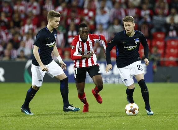 DAVID S. BUSTAMANTE 23 11 2017 BILBAO PAIS VASCO Partido correspondiente a la Jornada 5 del grupo J de la UEFA Europa League de futbol entre el Athletic de Bilbao y el Hertha BSC Berlin disputado en el Estadio San Mames de Bilbao. Mitchell Weiser  xDAVIDxS.xBUSTAMANTEx xx