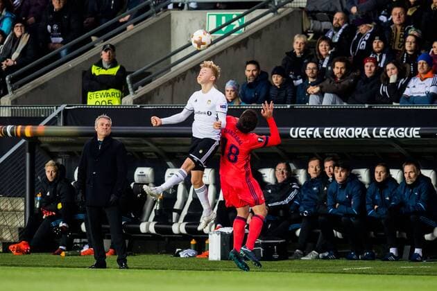 171123 Kare Ingebrigtsen, head coach of Rosenborg, Birger Meling of Rosenborg and Mikel Oyarzabal of Real Sociedad during the UEFA Europa League match between Rosenborg and Real Sociedad on November 23, 2017 in Trondheim. Photo: Jon Olav Nesvold BILDBYRAN kod JE 160081  Copyright: JONxOLAVxNESVOLD BB171123BB621