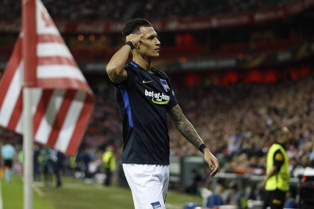 DAVID S. BUSTAMANTE 23 11 2017 BILBAO PAIS VASCO Partido correspondiente a la Jornada 5 del grupo J de la UEFA Europa League de futbol entre el Athletic de Bilbao y el Hertha BSC Berlin disputado en el Estadio San Mames de Bilbao. gol y celebracion de Davie Selke  xDAVIDxS.xBUSTAMANTEx xx