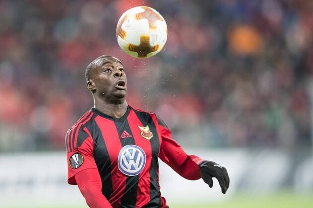 171123 Östersunds Ken Sema under fotbollsmatchen i Europa League mellan Östersund och Zorja Luhansk den 23 november 2017 i Östersund.  Copyright: TOBIASxNYKÄNEN BB171123TN016