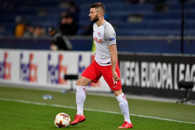 SOCCER - EL, RBS vs Vitoria SALZBURG,AUSTRIA,23.NOV.17 - SOCCER - UEFA Europa League, Red Bull Salzburg vs Vitoria Guimaraes SC. Image shows Valon Berisha (RBS). GEPAxpictures xFlorianxErtl