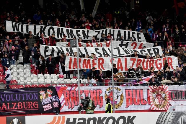SOCCER - EL, RBS vs Vitoria SALZBURG,AUSTRIA,23.NOV.17 - SOCCER - UEFA Europa League, Red Bull Salzburg vs Vitoria Guimaraes SC. Image shows fans. GEPAxpictures xFlorianxErtl