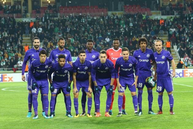 Marseille team photo during the UEFA Europa Match between Konyaspor and Marseille at Buyuksehir Stadium in Konya , Turkey on November 23 , 2017. 