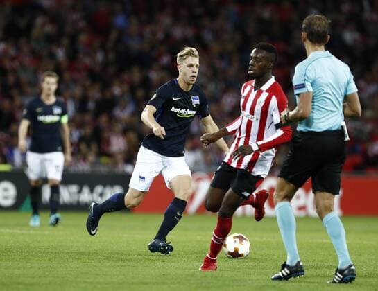 DAVID S. BUSTAMANTE 23 11 2017 BILBAO PAIS VASCO Partido correspondiente a la Jornada 5 del grupo J de la UEFA Europa League de futbol entre el Athletic de Bilbao y el Hertha BSC Berlin disputado en el Estadio San Mames de Bilbao. Arne Maier  xDAVIDxS.xBUSTAMANTEx xx