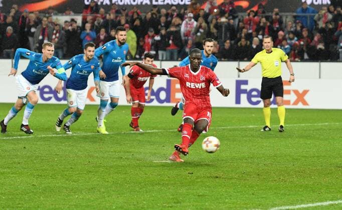 1 FC Köln Arsenal London 23 11 2017 Goal 0 0 by Sehrou Guirassy Cologne Penalty HM