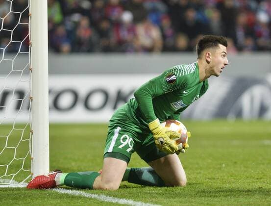 Goalkeeper Daniel Vlad of FCSB in action during the 5th round, Football European League match FC Viktoria Pilsen vs FC Steaua Bucurest (FCSB) in Pilsen, Czech Republic, November 23, 2017. (CTKxPhoto MiroslavxChaloupka) CTKPhotoP201711230902701  cha010