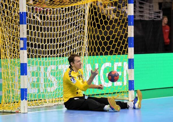 EHF Cup Handball Fuechse Berlin vs FC Porto 23 11 2017 Petr Stochl 71 Fuechse Berlin during the match between Fuechse Berlin and FC Porto on 23 11 2017 in the Max Schmeling Halle Berlin Germany Handball men 3 round EHF Cup xDLx