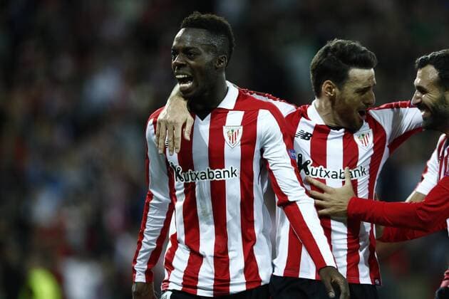 DAVID S. BUSTAMANTE 23 11 2017 BILBAO PAIS VASCO Partido correspondiente a la Jornada 5 del grupo J de la UEFA Europa League de futbol entre el Athletic de Bilbao y el Hertha BSC Berlin disputado en el Estadio San Mames de Bilbao. gol y celebracion de I?aki Williams Arthuer  xDAVIDxS.xBUSTAMANTEx xx