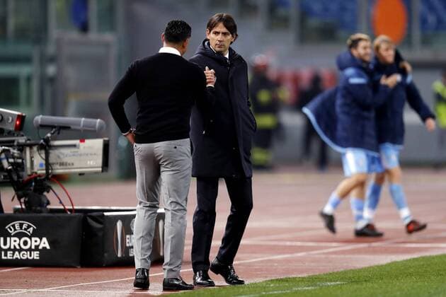 (l-r) coach Henk Fraser of Vitesse, coach Simone Inzaghi of SS Lazio during the UEFA Europa League group K match between SS Lazio and Vitesse Arnhem at Stadio Olimpico on November 23, 2017 in Rome, Italy UEFA Europa League 2017 2018 xVIxVIxImagesx xPieterxStamxdexJongexIVx 9377528