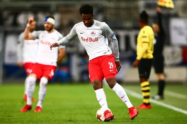 SOCCER - EL, RBS vs Vitoria SALZBURG,AUSTRIA,23.NOV.17 - SOCCER - UEFA Europa League, Red Bull Salzburg vs Vitoria Guimaraes SC. Image shows Samuel Tetteh (RBS). GEPAxpictures xFelixxRoittner