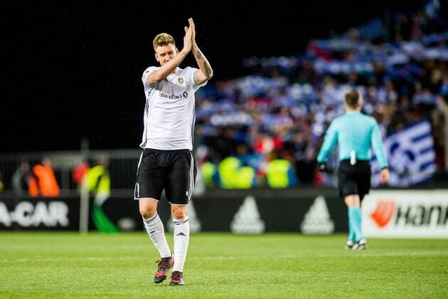 171123 Nicklas Bendtner of Rosenborg after the UEFA Europa League match between Rosenborg and Real Sociedad on November 23, 2017 in Trondheim. Photo: Jon Olav Nesvold BILDBYRAN kod JE 160081  Copyright: JONxOLAVxNESVOLD BB171123ZT009