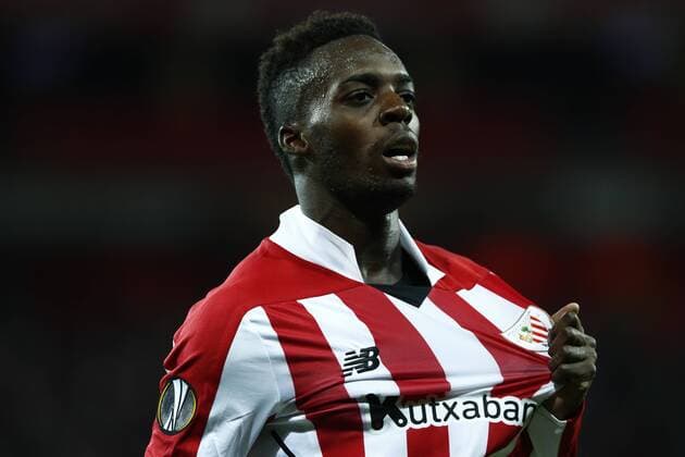DAVID S. BUSTAMANTE 23 11 2017 BILBAO PAIS VASCO Partido correspondiente a la Jornada 5 del grupo J de la UEFA Europa League de futbol entre el Athletic de Bilbao y el Hertha BSC Berlin disputado en el Estadio San Mames de Bilbao. gol y celebracion de I?aki Williams Arthuer  xDAVIDxS.xBUSTAMANTEx xx