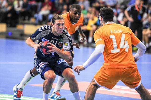 Mattias Zachrisson Fuechse Berlin Action Action Horizontal horizontal Event Event EHF Cup Qualification 3 Round Fuechse Berloin vs FC Porto Location Max Schmeling Halle Berlin Germany Germany Europe Europe Date Date 23 11 2017 Handball EHF Cup Fuechse Berlin vs FC Porto 23 11 2017