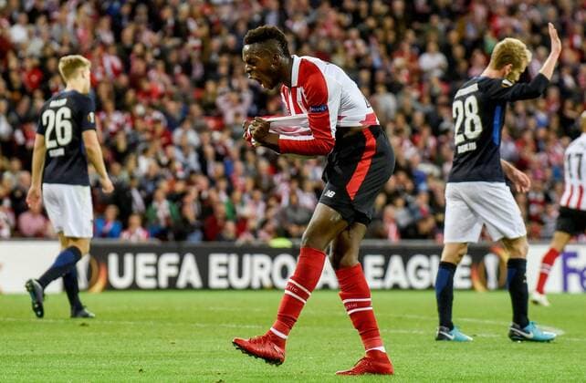 Bilder des Tages - SPORT Athletic Bilbao s midfielder Inaki Williams reacts after missing a goal opportunity against Hertha Berlin during the UEFA Europa League Group J match between Athletic Bilbao and Hertha Berlin at the San Mames stadium in Bilbao, Basque Country, Spain, 23 November 2017. Athletic de Bilbao vs. Hertha Berlin !ACHTUNG: NUR REDAKTIONELLE NUTZUNG!  Copyright: xMiguelxTonax BIL003 20171123-636470680204559404