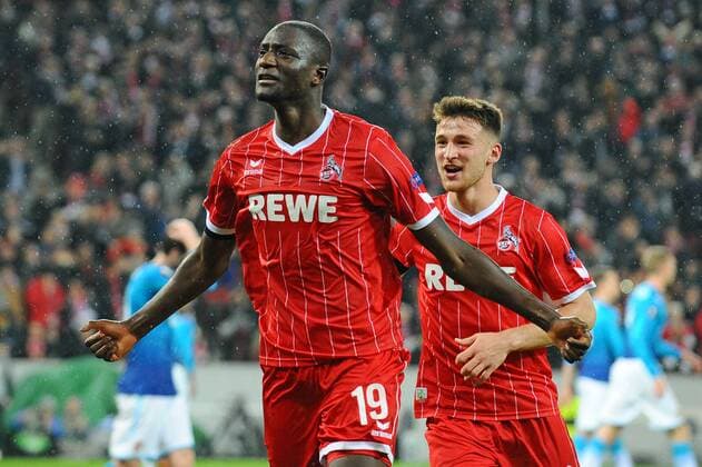 GER Europa League 1 FC Koeln vs Arsenal London 23 11 2017 Rhein Energie Stadium Koeln GER Europa League 1 FC Koeln vs Arsenal London im Bild Torjubel to 1 0 for Cologne by Sehrou Guirassy Koeln 19 nordphotoxTreese nph00275