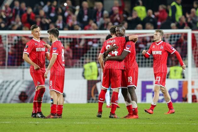 Sehrou Guirassy FC Koeln 19 are looking forward to the game after the final whistle 1 FC Koeln FC Arsenal London Koeln Copyright: xEIBNER BenjaminxHornx EP_BHN