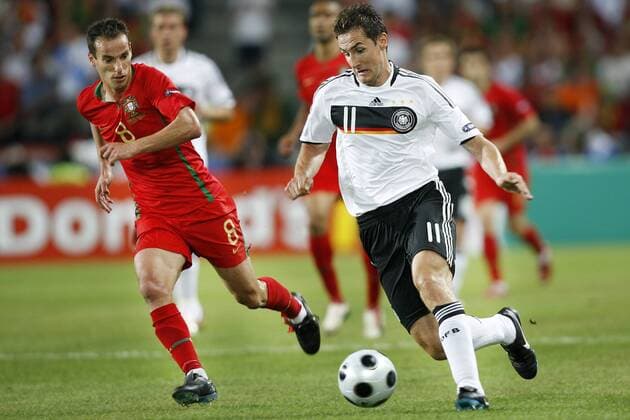 ek 2008 switzerland basel 19 06 2008 quarter finals portugal germany miroslav klose and petit portugal germany football