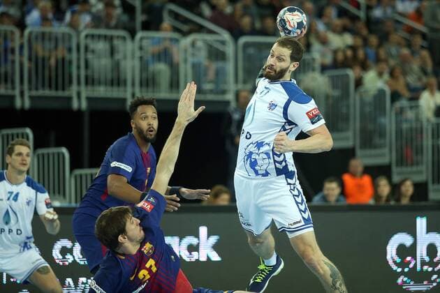 VELUX EHF Champions League, Group A, Round 9, RK PPD Zagreb - FC Barcelona Barca 23.11.2017., Croatia, Arena Zagreb, Zagreb - VELUX EHF Champions League, Group A, Round 9, RK PPD Zagreb - FC Barcelona. Damir Bicanic, Viran Morros de Argila. GoranxStanzl PIXSELL