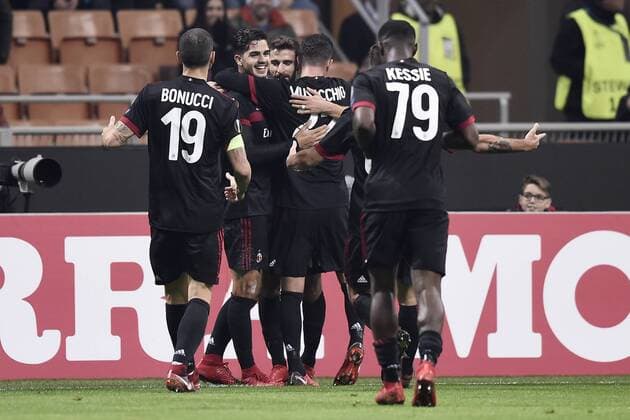 Db Milano 23 11 2017 - Europa League Milan-Austria Vienna foto Daniele Buffa Image nella foto: esultanza gol Andre Silva 