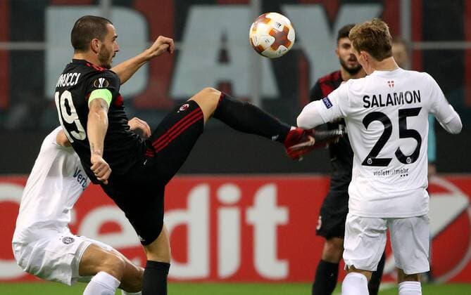 SOCCER - EL, Milan vs A.Wien MILAN,ITALY,23.NOV.17 - SOCCER - UEFA Europa League, AC Milan vs FK Austria Wien. Image shows Leonardo Bonucci (AC Milan) . GEPAxpictures xAndreasxPranter
