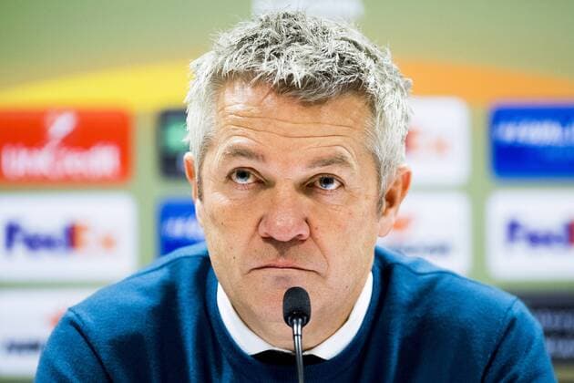 171123 Kare Ingebrigtsen, head coach of Rosenborg, during a press conference PK Pressekonferenz after the UEFA Europa League match between Rosenborg and Real Sociedad on November 23, 2017 in Trondheim. Photo: Jon Olav Nesvold BILDBYRN kod JE 160081  Copyright: JONxOLAVxNESVOLD BB171123ZA024