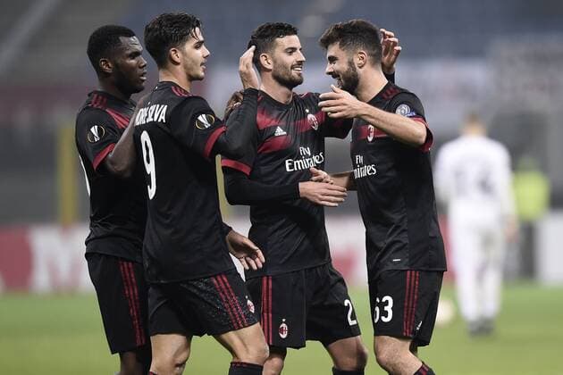 Db Milano 23 11 2017 - Europa League Milan-Austria Vienna foto Daniele Buffa Image nella foto: esultanza gol Patrick Cutrone 