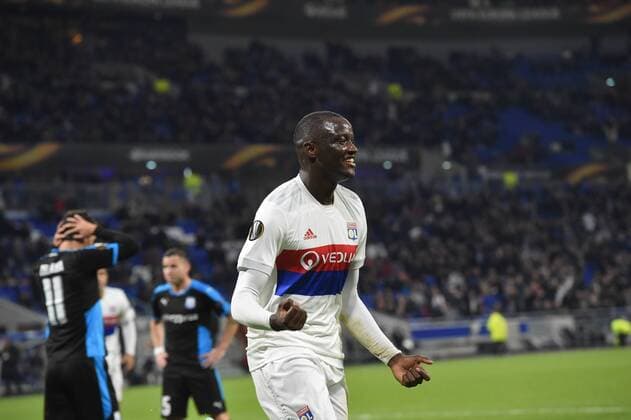 Joie de Mouctar Diakhaby (lyon) FOOTBALL : Lyon vs Limassol - Ligue Europa - Phase de goupe - 23 11 2017 FredericChambert Panoramic 
