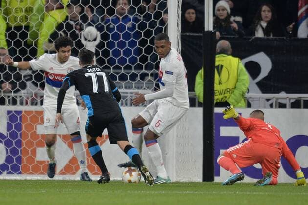 Rafael - Anthony Lopes et Marcelo (lyon) vs Adrian Sardinero (limassol) FOOTBALL : Lyon vs Limassol - Ligue Europa - Phase de goupe - 23 11 2017 FredericChambert Panoramic 