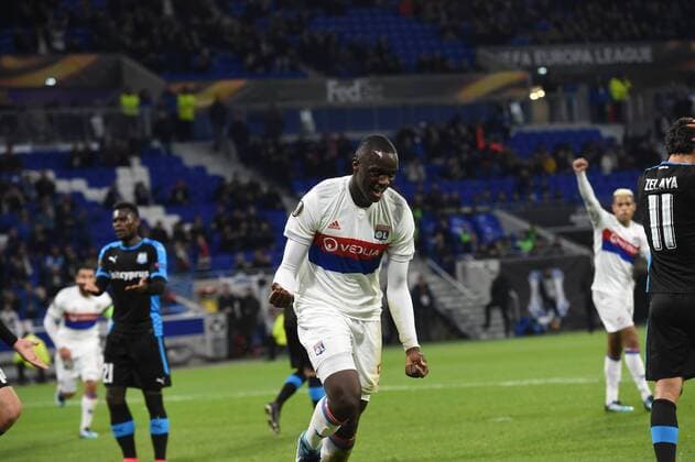 Joie de Mouctar Diakhaby (lyon) FOOTBALL : Lyon vs Limassol - Ligue Europa - Phase de goupe - 23 11 2017 FredericChambert Panoramic 