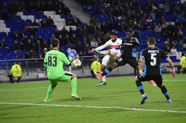 But de Nabil Fekir (lyon) FOOTBALL : Lyon vs Limassol - Ligue Europa - Phase de goupe - 23 11 2017 FredericChambert Panoramic 