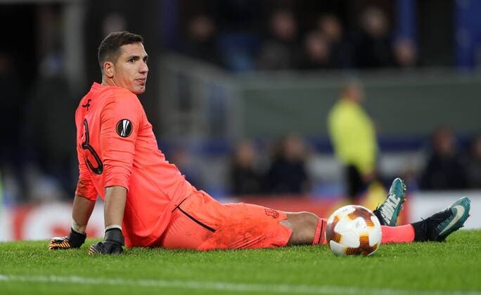 Football - 2017 2018 UEFA Europa League - Group E: Everton vs. Atalanta B.C. Joel Robles of Everton at Goodison Park. COLORSPORT LYNNE CAMERON 