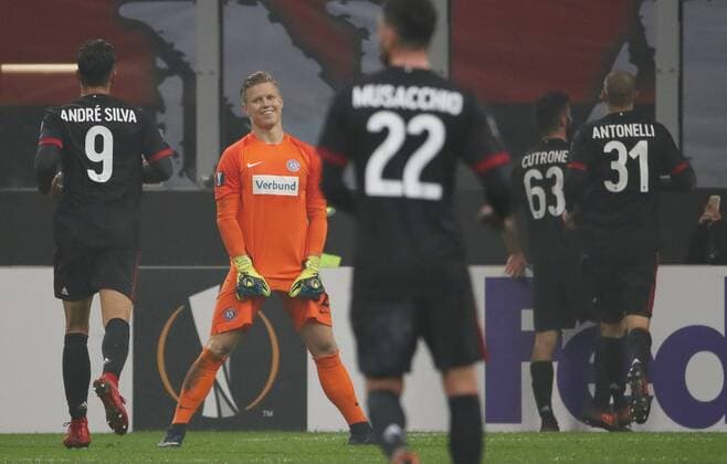 SOCCER - EL, Milan vs A.Wien MILAN,ITALY,23.NOV.17 - SOCCER - UEFA Europa League, AC Milan vs FK Austria Wien. Image shows Patrick Pentz (A.Wien). GEPAxpictures xAndreasxPranter
