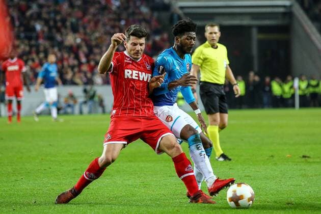 Milos Jojic FC Koeln 8 Ainsley Maitland Niles London 1 FC Koeln FC Arsenal London Koeln Copyright: xEIBNER BenjaminxHornx EP_BHN