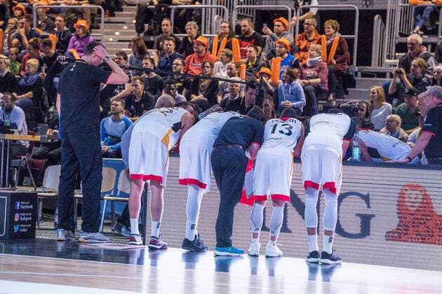 GER Qualification Basketball World Cup 2019 Germany vs Georgia 24 11 2017 Arena Chemnitz GER Qualification Basketball World Cup 2019 Germany vs Georgia in the picture Team meeting Germany nordphotoxDostmann nph00325