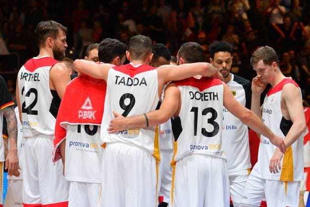 German national basketball team celebrates the victory Germany vs Georgia Basketball Qualification World Cup 2019 24 11 2017 Chemnitz Copyright: xEibner-Pressefoto BertxHarzerx EP_BHR