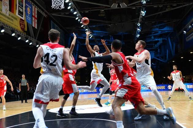 Johannes Thiemann Germany middle throw Germany vs Georgia Basketball Qualification World Cup 2019 24 11 2017 Chemnitz Copyright: xEibner-Pressefoto BertxHarzerx EP_BHR