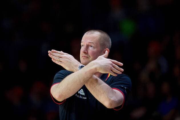 Basketball Chemnitz 24 11 2017 FIBA u200b u200bWorld Cup Qualifiers Europe WC Qualification Europe Germany GER Georgia GEO Henrik Rödl Germany National coach Roll Roedl