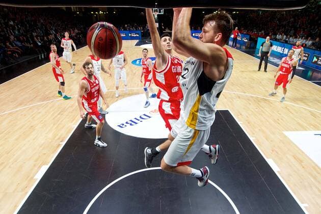 Basketball Chemnitz 24 11 2017 FIBA u200b u200bWorld Cup Qualifiers Europe WC Qualifiers Europe Germany GER Georgia GEO Danilo Barthel Germany No 22 Akaki DVALISHVILI Georgia No 21