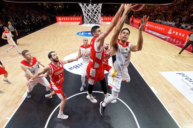 Basketball Chemnitz 24 11 2017 FIBA u200b u200bWorld Cup Qualifiers Europe WC Qualifiers Europe Germany GER Georgia GEO Dominic Lockhart Germany No 03 Goga BITADZE Georgia No 35