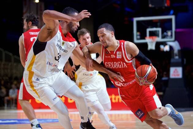 Basketball Chemnitz 24 11 2017 FIBA u200b u200bWorld Cup Qualifiers Europe WC Qualifiers Europe Germany GER Georgia GEO Michael DIXON JR Georgia No 03 Johannes Thiemann Germany No 32