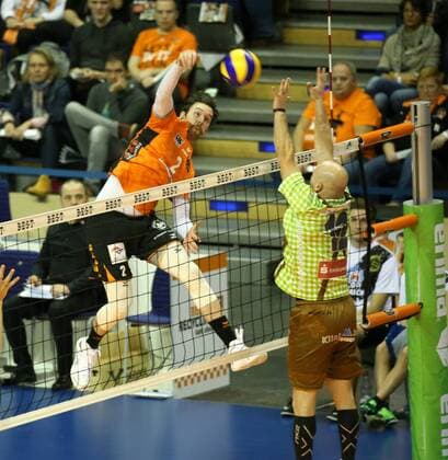 GER 1 VBL BR VOLLEYS VS Herrsching 25 11 2017 Max Schmeling Halle Berlin GER 1 VBL BR VOLLEYS VS Herrsching pictured Steven Marshall BR Volleys 2 Michal Sladecek Herrsching 12 nordphotox xEngler nph00076