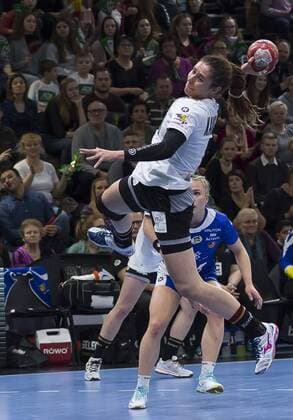 25 November 2017 Germanys Jenny Karolius Handball preparatory game to the World Cup December in Germany Handball World Cup Germany Iceland 32 19 in Dresden c