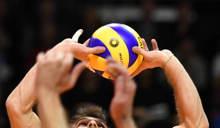 Pierre Pujol BR Volleys at play BR Volleys Berlin TSV Herrsching German Volleyball League DVV Cup 2017 2018 Main Round Men Men Volleyball Germany Germany Max Schmeling Halle Berlin 25 11 2017