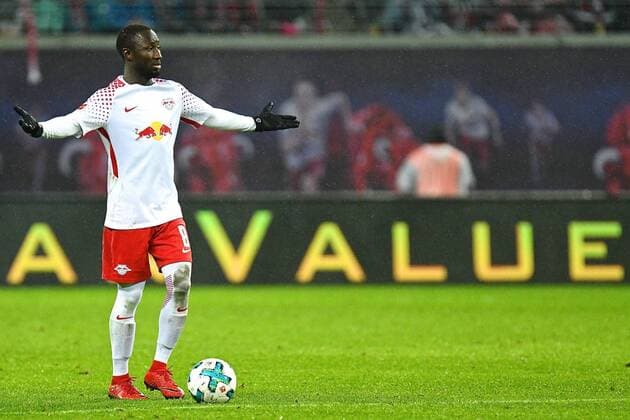 RB Leipzig v SV Werder Bremen Bundesliga Naby Keïta of RB Leipzig who will join Liverpool FC on 1st July 2018 after Liverpool FC agreed to pay his contract release fee of £48M plus an additional premium. Keita is pictured in front of an advertising board with the word Value behind him during the Bundesliga match at Red Bull Arena, Leipzig between RB Leipzig and Werder Bremen on 25 11 2017 Content Not Available For UK Newspapers Copyright: xKristianxKanex FIL-11011-0053