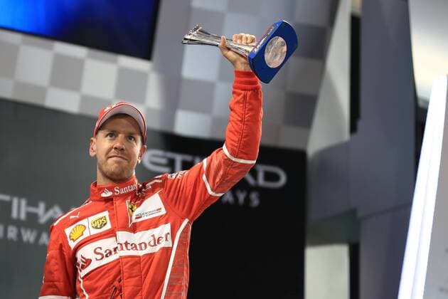 26th November 2017, Yas Marina Circuit, Abu Dhabi, UAE; Abu Dhabi Formula One Grand Prix, Sunday race day; Sebastian Vettel - Scuderia Ferrari 3rd place on podium  ActionPlus11956640