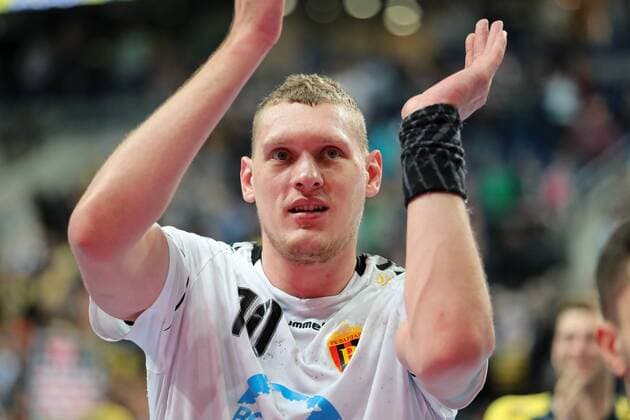 Dainis Kristopans Skopje 10 single image Action Action Handball Champions League Rhein Neckar Löwen HC Vardar Skopje xozx