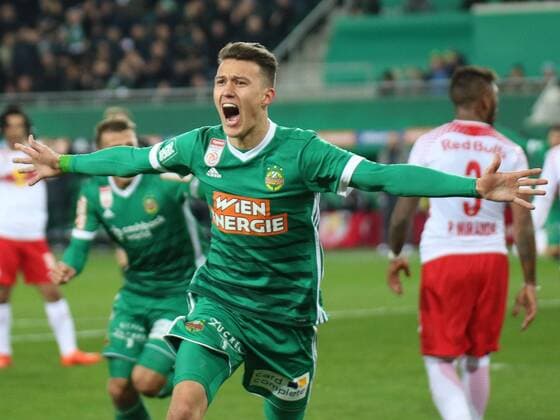 Vienna Austria 26 11 2017 Sport Soccer Tipico Soccer Bundesliga SK Rapid Wien vs. RB Salzburg Picture shows Goalie Dejan Ljubicic SCR 26 11 17 Vienna Austria Sport Soccer Tipico Soccer Bundesliga SK Rapid Wien vs. RB Salzburg Image showing the rejoicing of Dejan Ljubicic SCR 171126 SEPA 13 010 jpg xsmmpJPGx