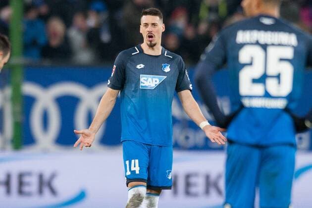 Sandro WAGNER 1899 is disappointed disappointed disappointment disappointment sad frustrated frustration frustrated Soccer 1 Bundesliga 13 Matchday Hamburger SV HH TSG 1899 Hoffenheim 1899 3 0 am 26 11 2017 in Hamburg Germany Â