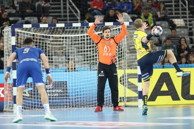 Zagreb, 29 11 2017 - Arena Zagreb hall, 2017 18 EHF Men s Champions League Group Phase. HC Prvo plinarsko drustvo (blue) - Rhein-Neckar Löwen (yellow) 